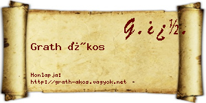 Grath Ákos névjegykártya